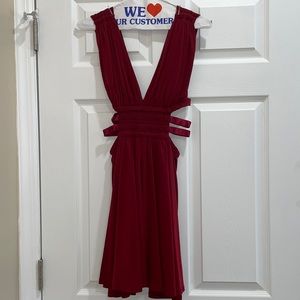 Express tank top burgundy short dress with open sides